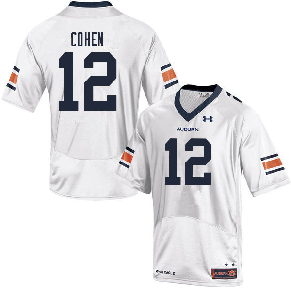 Auburn Tigers Men's Sammy Cohen #12 White Under Armour Stitched College 2021 NCAA Authentic Football Jersey DFG6774ES